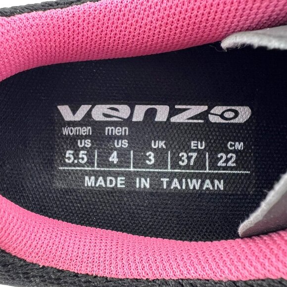 Venzo MX Womens Cycling Shoes Size 5.5 Black Pink Ventilated Three Straps Clips - Picture 3 of 16